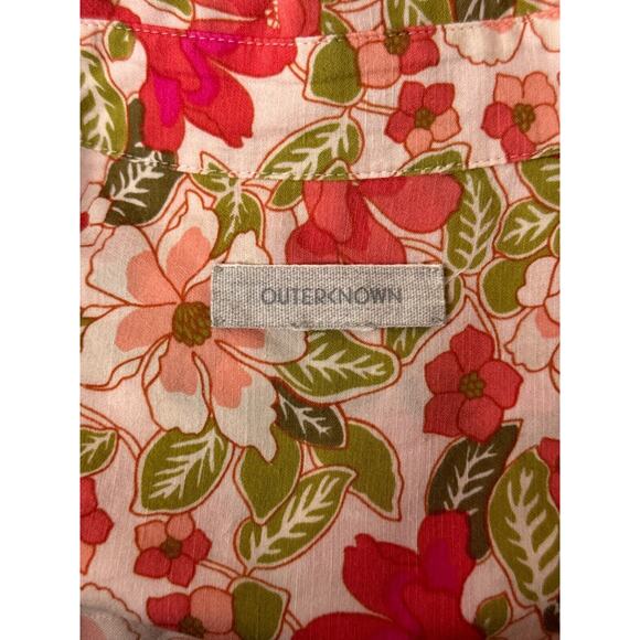 Outerknown Top XS Womens Silk Blend Floral Long Sleeve Button Shirt - Picture 7 of 8